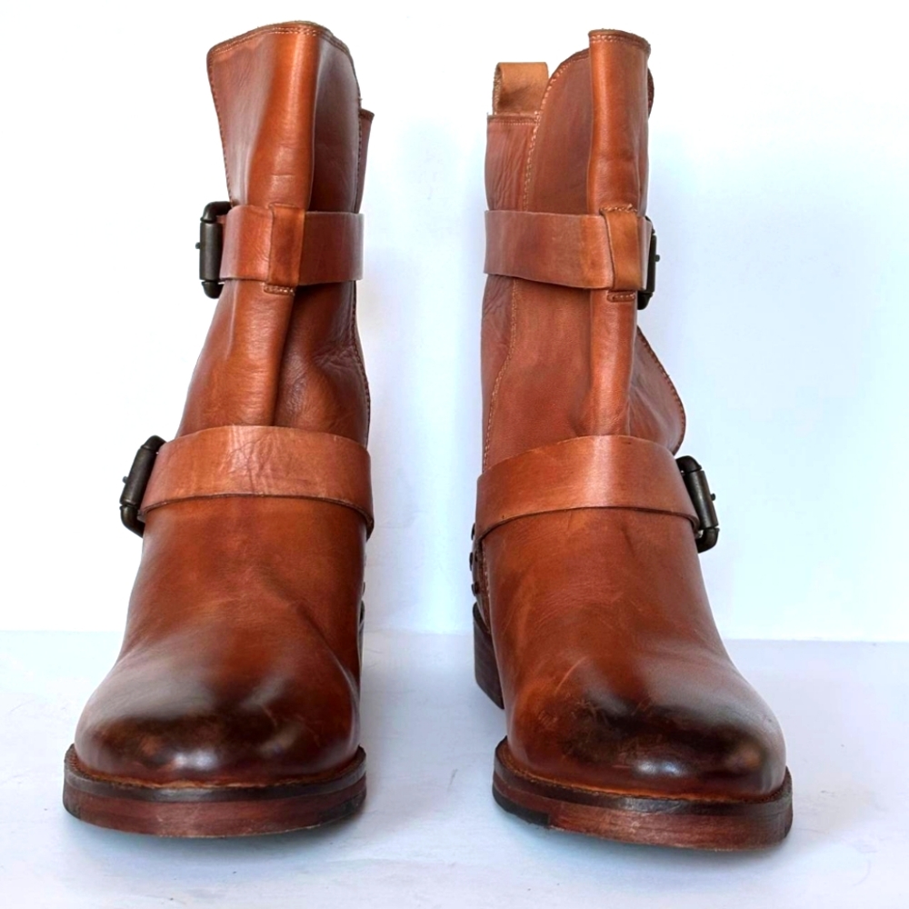 Vintage Foundry Co. Sherry Boots Brown Size 7 Women's leather biker moto - Picture 4 of 8